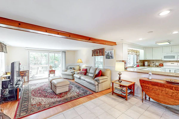 Spacious home near the beach with deck, W/D, AC, & central location