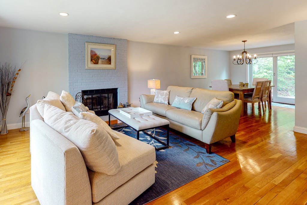 Dog-friendly home with great deck & association beach on Mashpee Pond