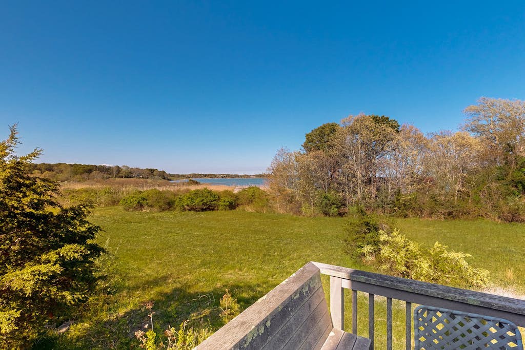 Private island house with close beach access and water view from deck