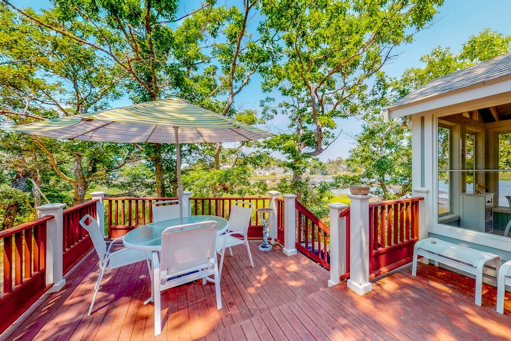 Stunning home on the bay with fantastic views, central AC, W/D, & water access