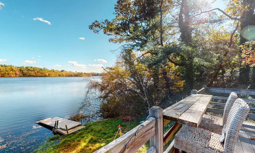 Lakefront home with private dock, deck, & lovely view - short drive to the cape