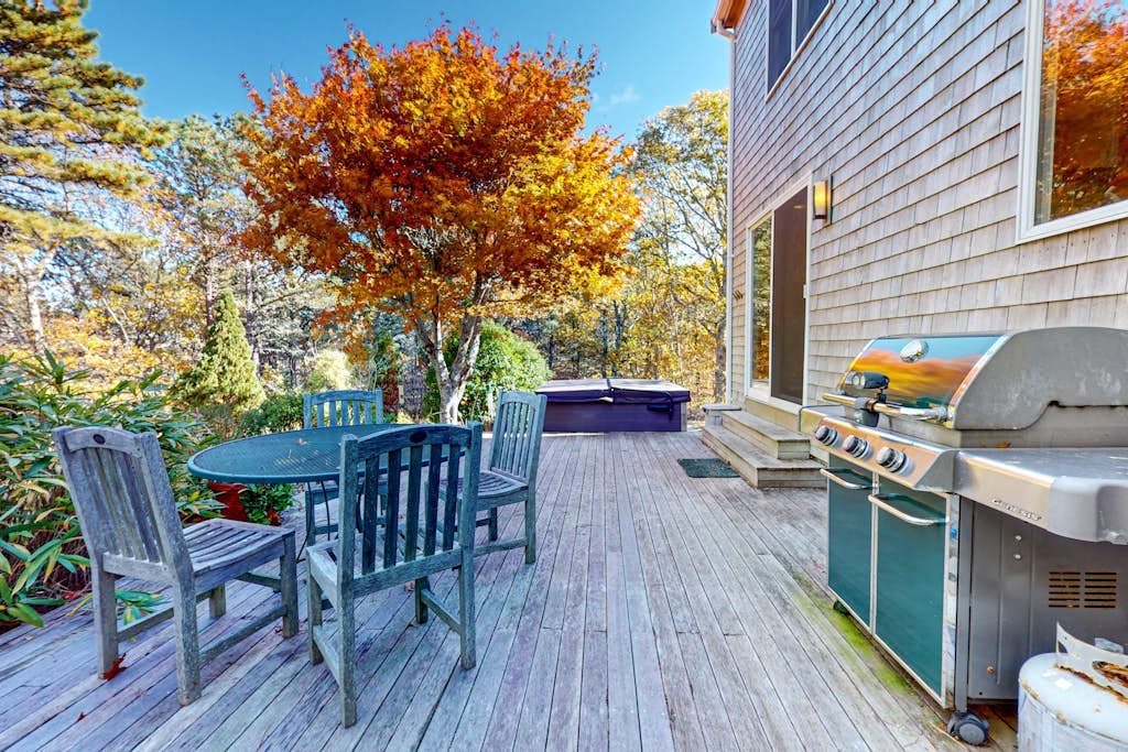 Dog-friendly, hilltop home near the beach with hot tub, firepit & gorgeous porch