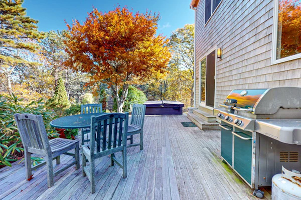Dog-friendly, hilltop home near the beach with hot tub, firepit & gorgeous porch