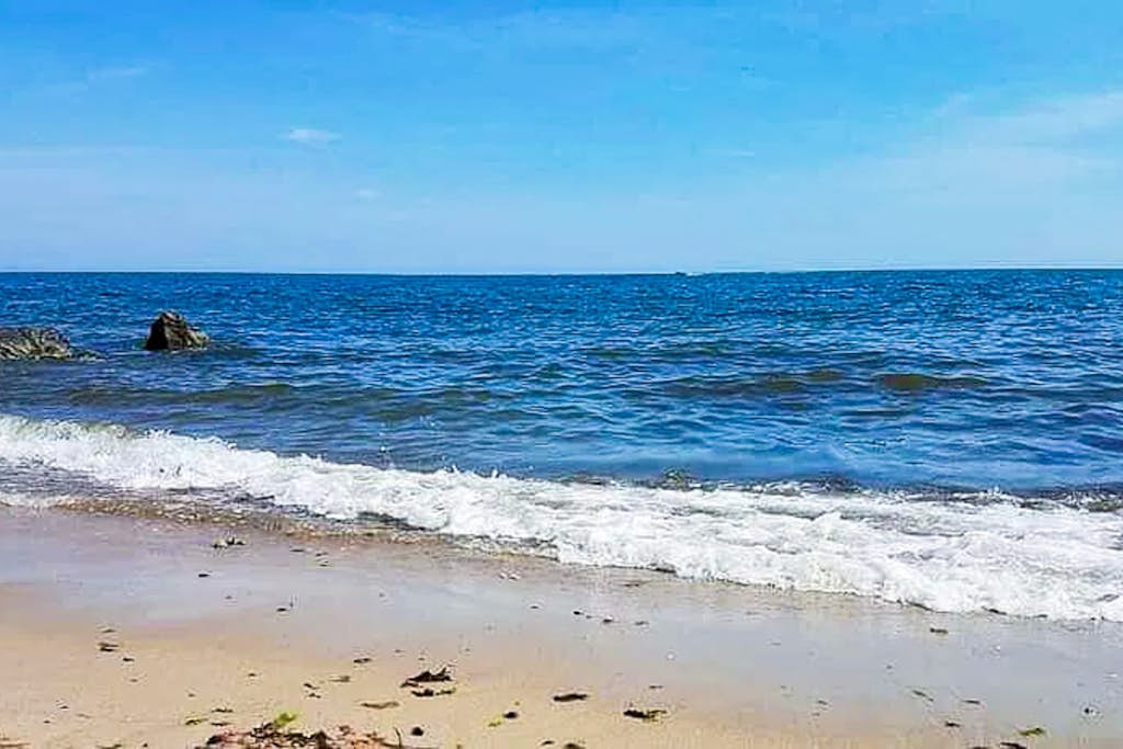 Coastal cottage close to sandy beach with private deck, kayaks & dog friendly