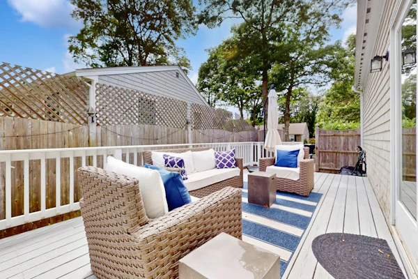 Serene home near the beach with open floor plan, yard, grill, & central AC