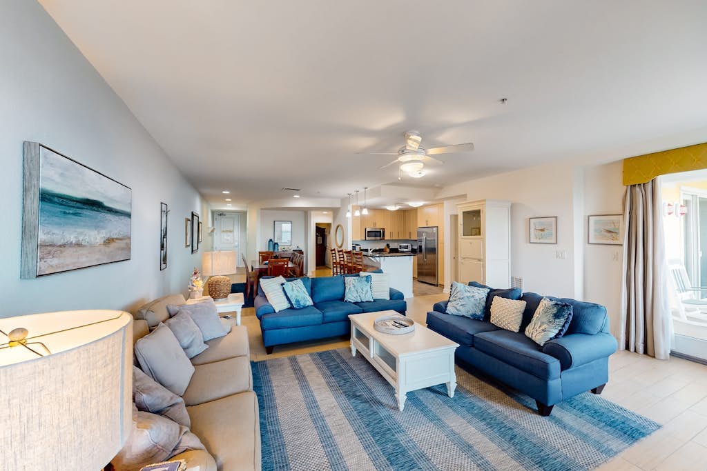 Oceanfront condo with 2 balconies, beach views, W/D & pool & gym