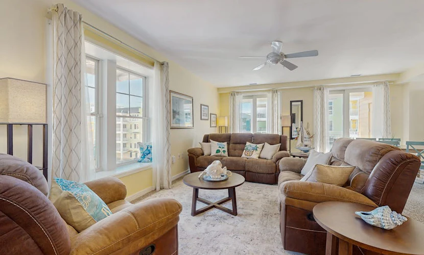 Comfortably furnished condo with glimpses of Back Bay, pool & gym