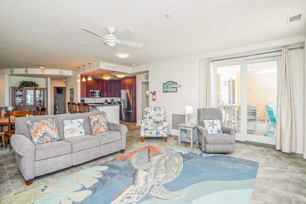 Beachfront condo with 2 oceanfront balconies, W/D, pool, & gym