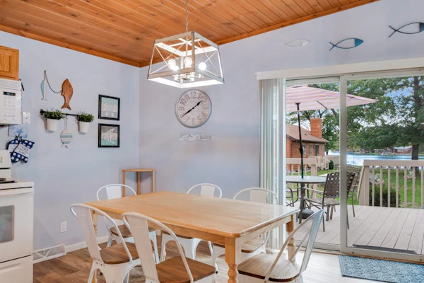 Inviting lakefront stand-alone condo with private beach, boating, & playground