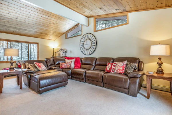 Dog-friendly, lakefront home with dock, kayaks, canoe, bike & fireplace