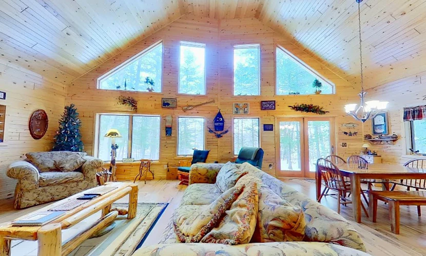 Dog-friendly lakefront lodge with firepit, dock, & gas fireplace