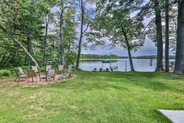 Private waterfront home with dock, kayaks, firepit, & open layout - dog-friendly
