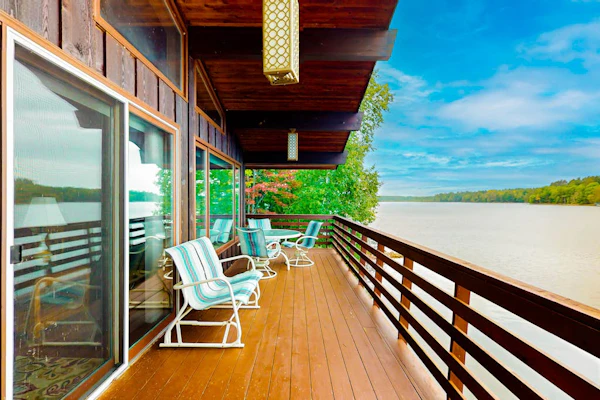 Lakefront home on South Two Lakes with lake views, lake access, firepit, & dock