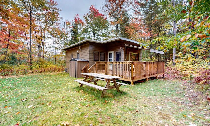 Tranquil & serene cabin getaway w/ large patio, fire pit, & lovely nature views