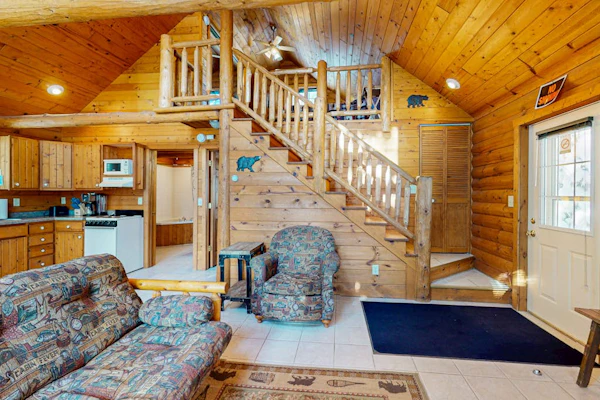 Cozy cabin w/ fireplace, whirlpool tub, access to private dock, & fire pit