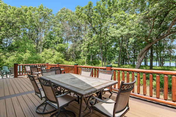 Rustic lakefront home with shared dock & boat slip, game room & stunning gazeebo