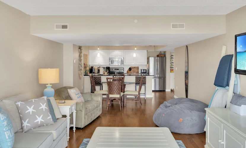 Town of Dewey Beach condo with marina views, pool, balcony