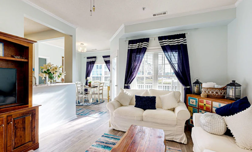 Village of Five Points pet friendly condo with pool, gym, and tennis access