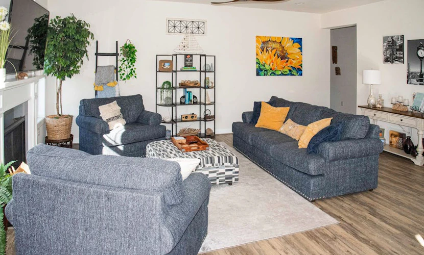 Lovely home with community amenities for all including a weekend beach shuttle