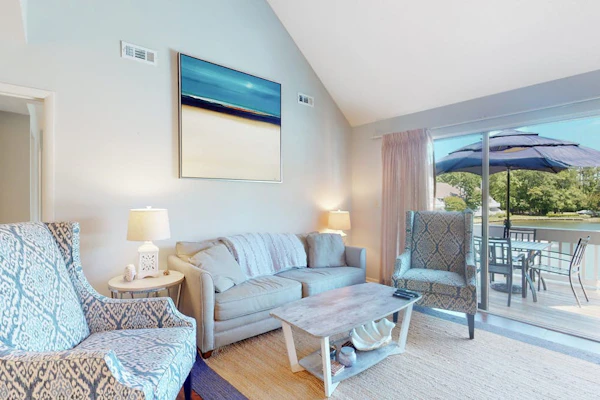 Sea Colony condo with water views, pools, beach access, tennis, & private deck