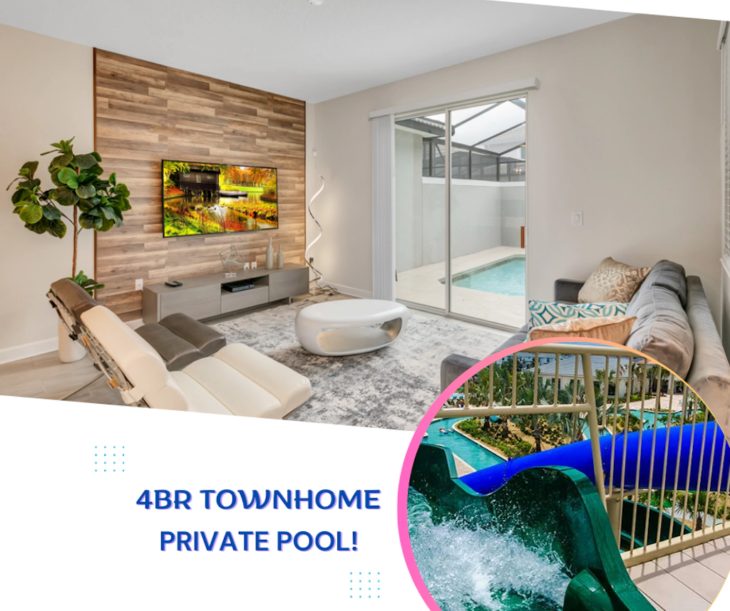 Private Pool Townhome Close to Disney