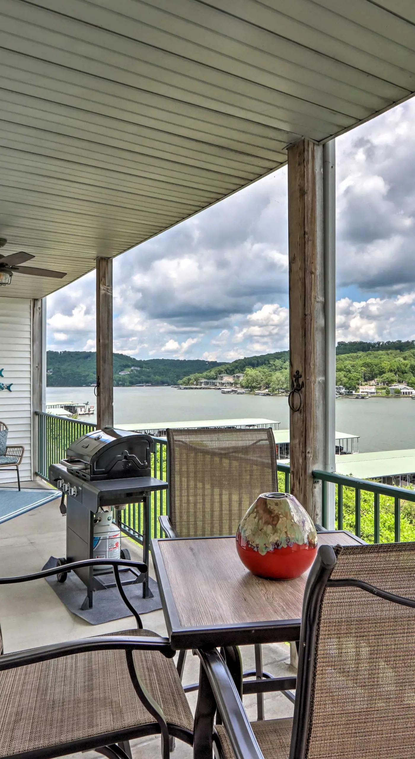 Balcony & Seasonal Pool: Lakefront Ozark Condo