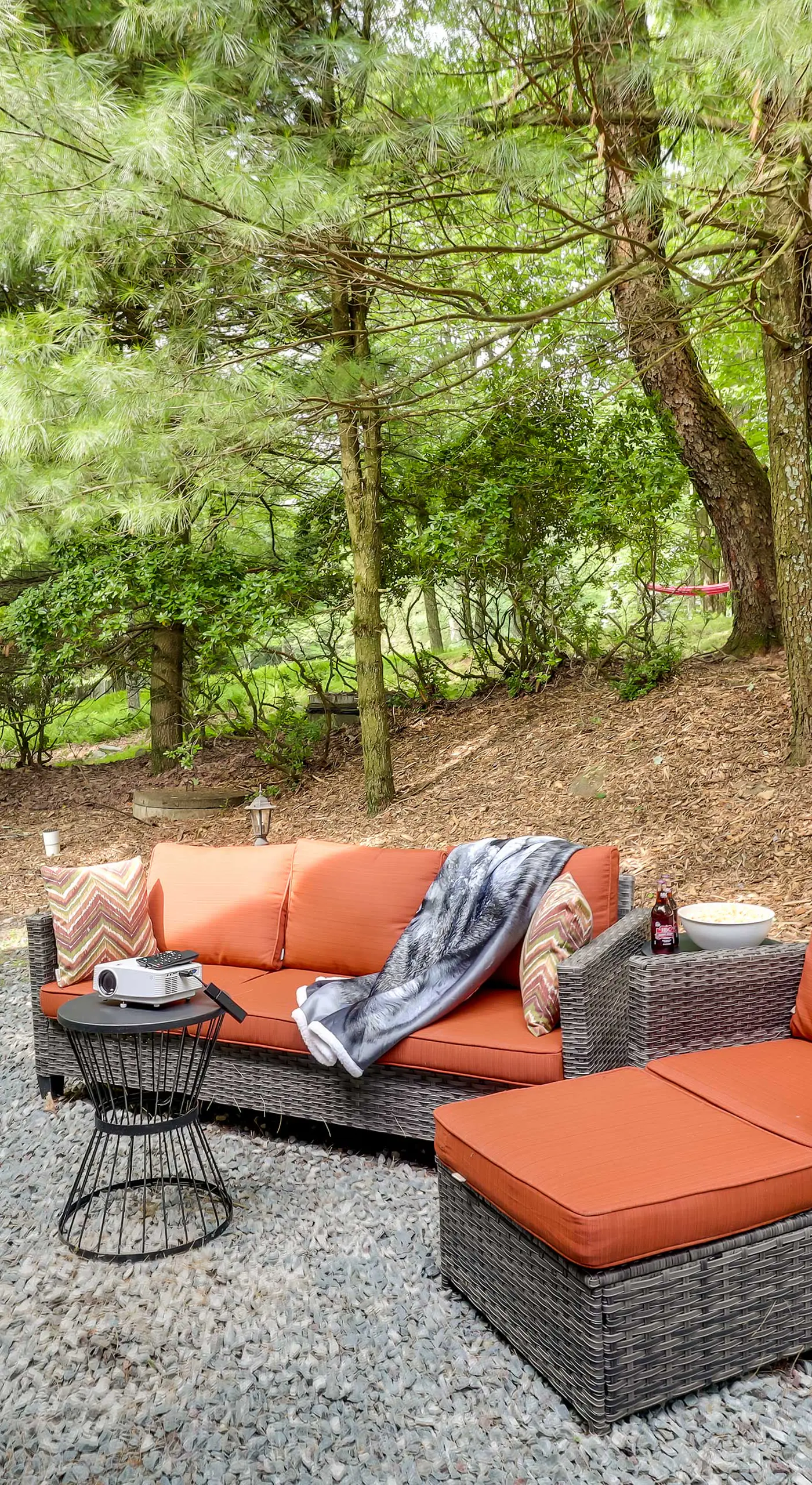 Outdoor Theater, Deck & Fire Pit: Poconos Retreat