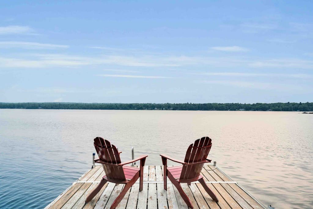 Elegant lakefront home near Bar Harbor & Acadia with modern kitchen, lake views