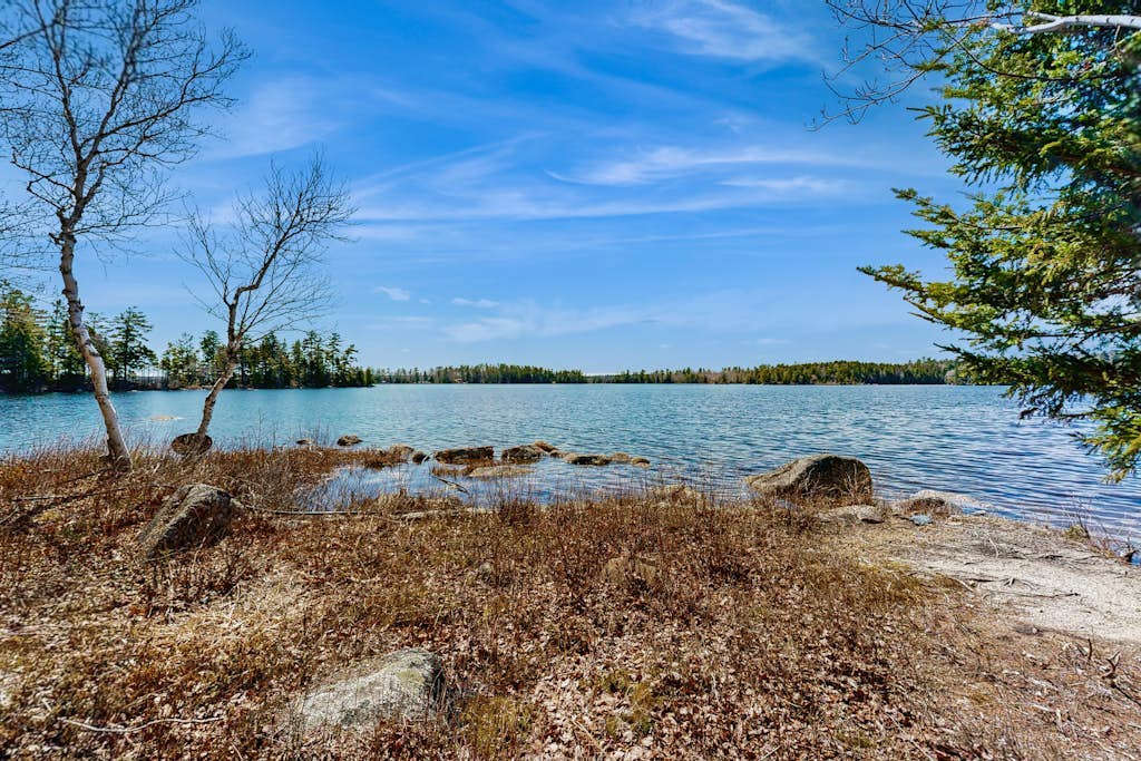 Quiet lakefront cottage with a firepit, private beach, & two kayaks