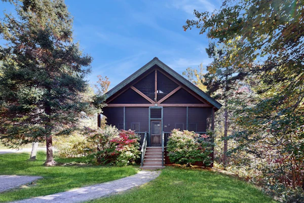 Inviting dog-friendly cabin with wooded views, full kitchen & firepit