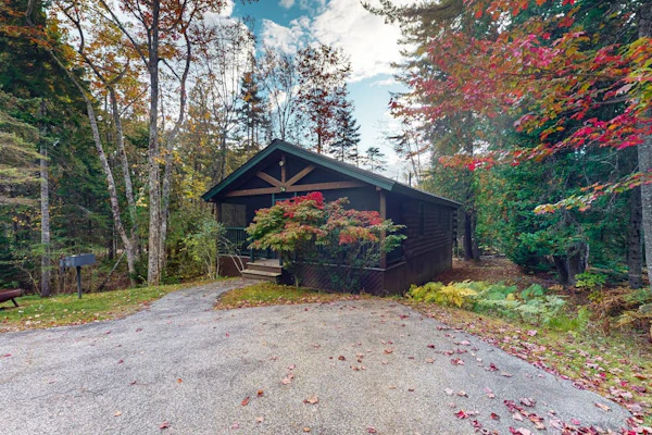 Relaxing two-bedroom dog-friendly cabin with fireplace, AC, hiking & fun