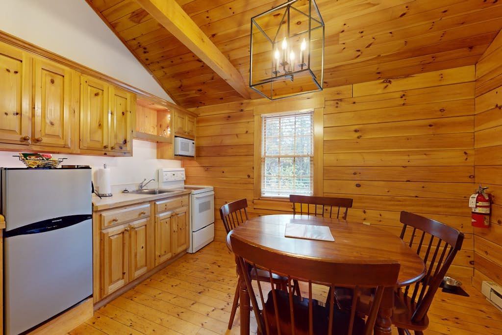 Dog-friendly cabin with kitchen, firepit, AC, gym, ping-pong & fun awaits