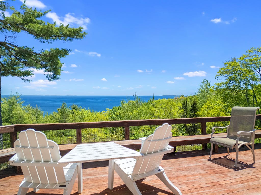 Elegant ocean view home with breathtaking views, private hot tub & large deck