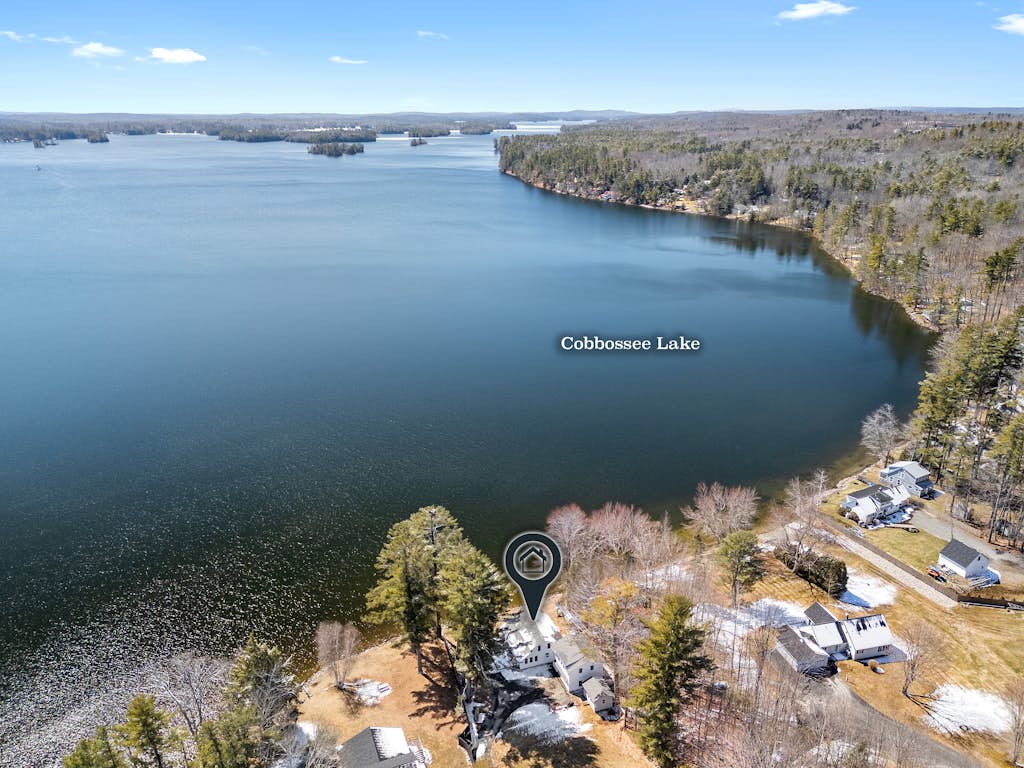 Cobbossee Hideaway, lakefront property with dock for swimming, fishing, and sunrises