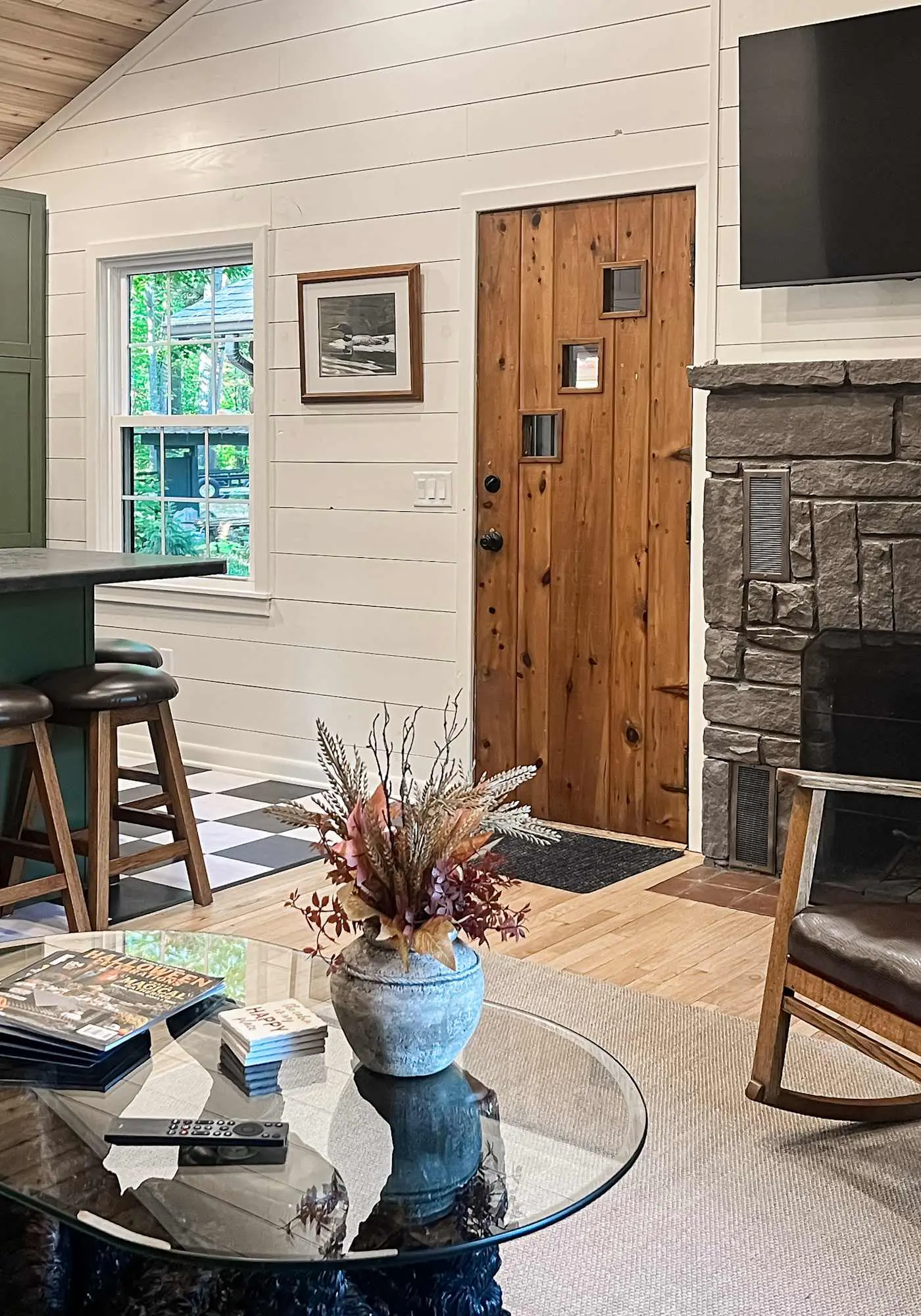 Lakefront escape on Rest Lake with dock, firepit & bike trail access