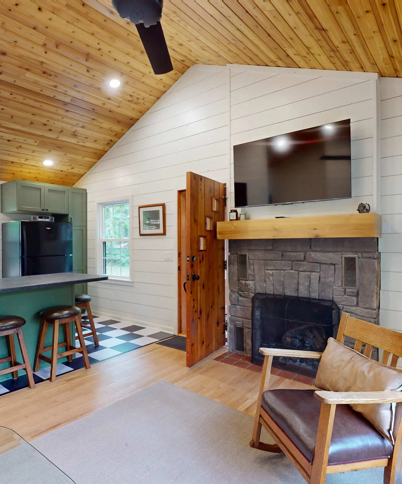 Lakefront escape on Rest Lake with dock, firepit & bike trail access
