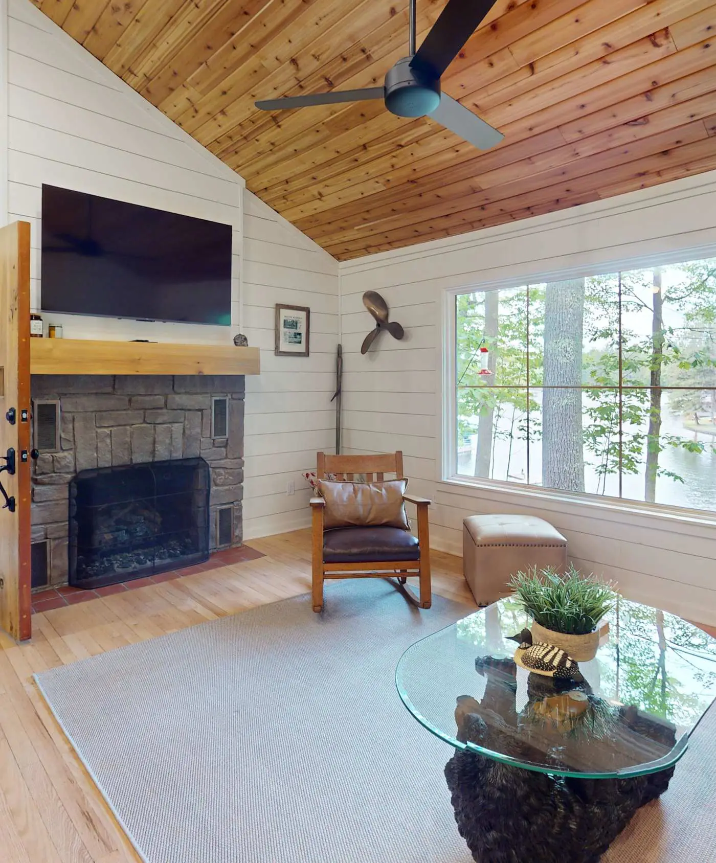 Lakefront escape on Rest Lake with dock, firepit & bike trail access