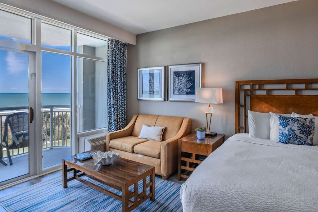 Take a look at this one of a kind oceanfront studio located on the third floor of the Dunes Village Resort. This beautifully refreshed space features two comfortable queen sized beds and can easily accommodate up to four guests, making it a perfect choice for your next beach escape. As of Spring 2026, the condo has been updated with fresh finishes and thoughtful upgrades, creating a bright and inviting atmosphere we are excited to share.