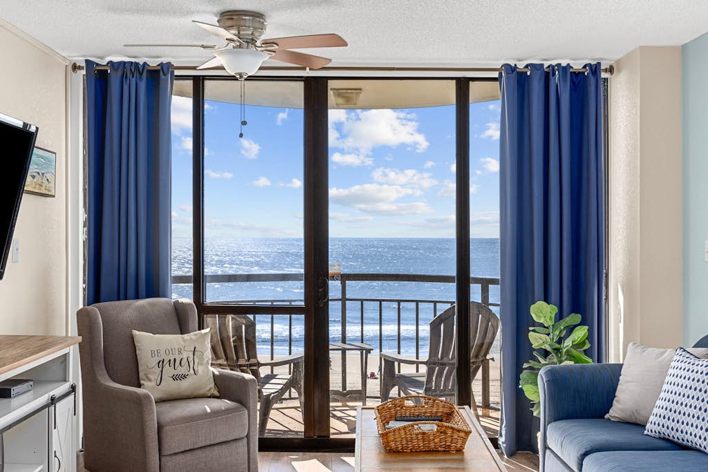 Oceanfront 1BR Condo at Meridian Plaza | 6th Floor Views

If you&rsquo;re searching for a pristine, beautifully updated vacation rental with unbeatable oceanfront views, look no further. This 6th-floor 1-bedroom condo at Meridian Plaza has everything you need for a relaxing Myrtle Beach getaway. With a king-size bed, queen sleeper sofa, and thoughtful furnishings throughout, the condo comfortably sleeps up to 4 guests.

Conveniently located along the Grand Strand, Meridian Plaza puts you just minutes from restaurants, shops, and attractions &mdash; the perfect home base for your beach vacation.