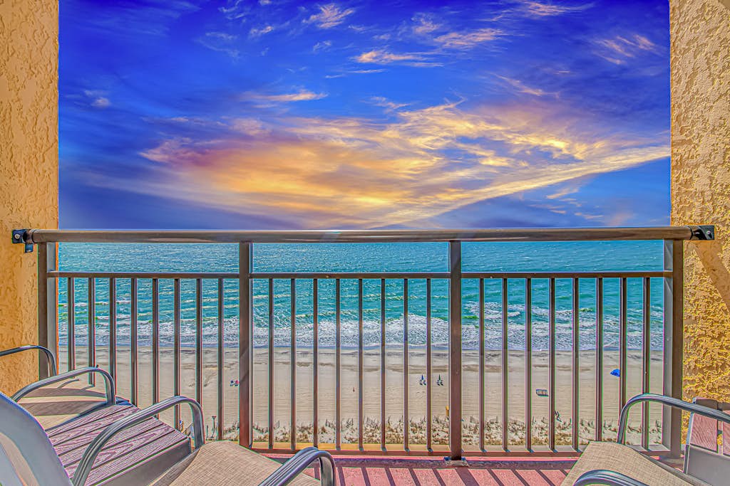 If you have been searching for the perfect beach escape, you just found it. Welcome to this stunning 12th floor oceanfront condo at the beautifully updated Caravelle Resort. Fully renovated in early 2026, this stylish retreat blends modern finishes with coastal comfort and comfortably accommodates up to 6 guests with a king sized bed, Murphy bed, and sleeper sofa.