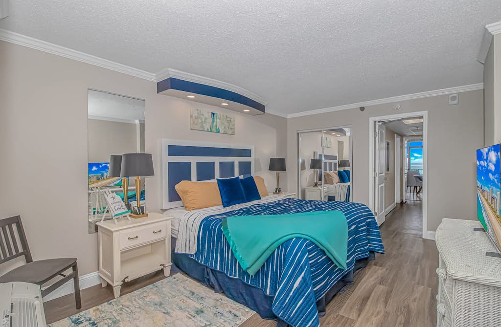 If you have been searching for the perfect beach escape, you just found it. Welcome to this stunning 12th floor oceanfront condo at the beautifully updated Caravelle Resort. Fully renovated in early 2026, this stylish retreat blends modern finishes with coastal comfort and comfortably accommodates up to 6 guests with a king sized bed, Murphy bed, and sleeper sofa.