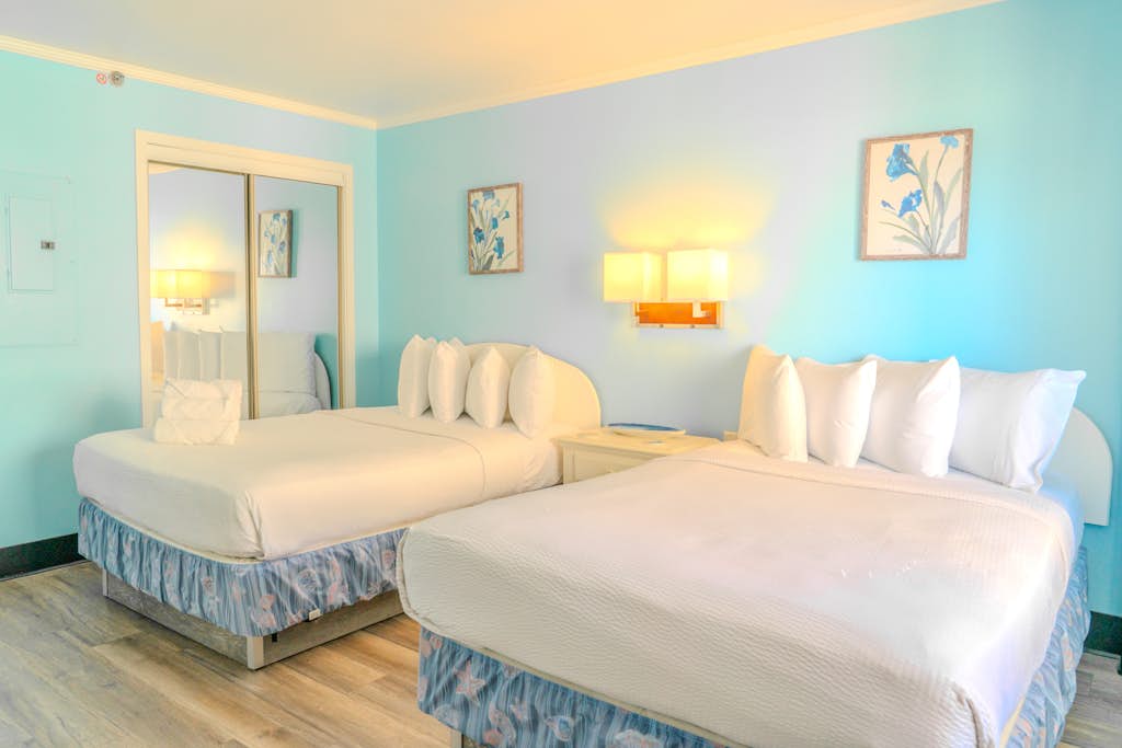 This stunning, ocean view, one bedroom is a rare find here in Myrtle Beach! This gorgeous condo offers stunning views of the Atlantic Ocean, while providing all of the comforts of home! The bedroom features two extra long double sized beds, comfortably accommodating up to 4 guests. For groups looking for more space, contact us for assistance on booking the adjoining unit next door!