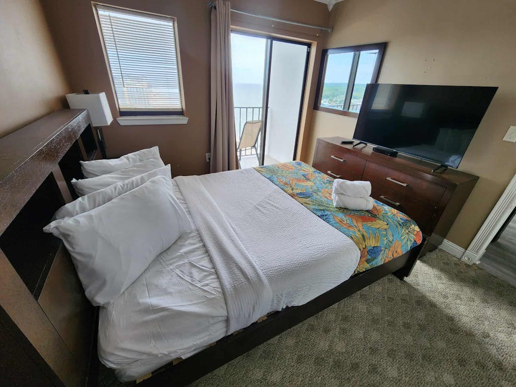 What a view! If you're looking for an incredible vacation rental on the beach, this 20th-floor apartment at the Palace Resort will not disappoint.

This is a 2 bed, 2 baths, fully furnished apartment located at The Palace Resort in Myrtle Beach, SC. Sitting atop the 20th floor, this unit offers 2 private balconies that boast endless Northern views of the Atlantic Ocean. The skyline view of Myrtle Beach at night is breathtaking!
