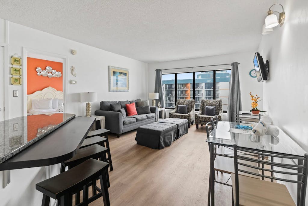 Your search for the perfect Myrtle Beach getaway ends here! This stylish ocean view 2-bedroom condo sits high on the 11th floor of The Palace Resort and comfortably accommodates up to 6 guests. Thoughtfully furnished and recently refreshed, it&rsquo;s the ideal place to relax, unwind, and enjoy the coast.