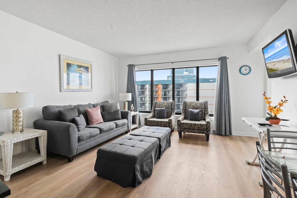 Your search for the perfect Myrtle Beach getaway ends here! This stylish ocean view 2-bedroom condo sits high on the 11th floor of The Palace Resort and comfortably accommodates up to 6 guests. Thoughtfully furnished and recently refreshed, it&rsquo;s the ideal place to relax, unwind, and enjoy the coast.