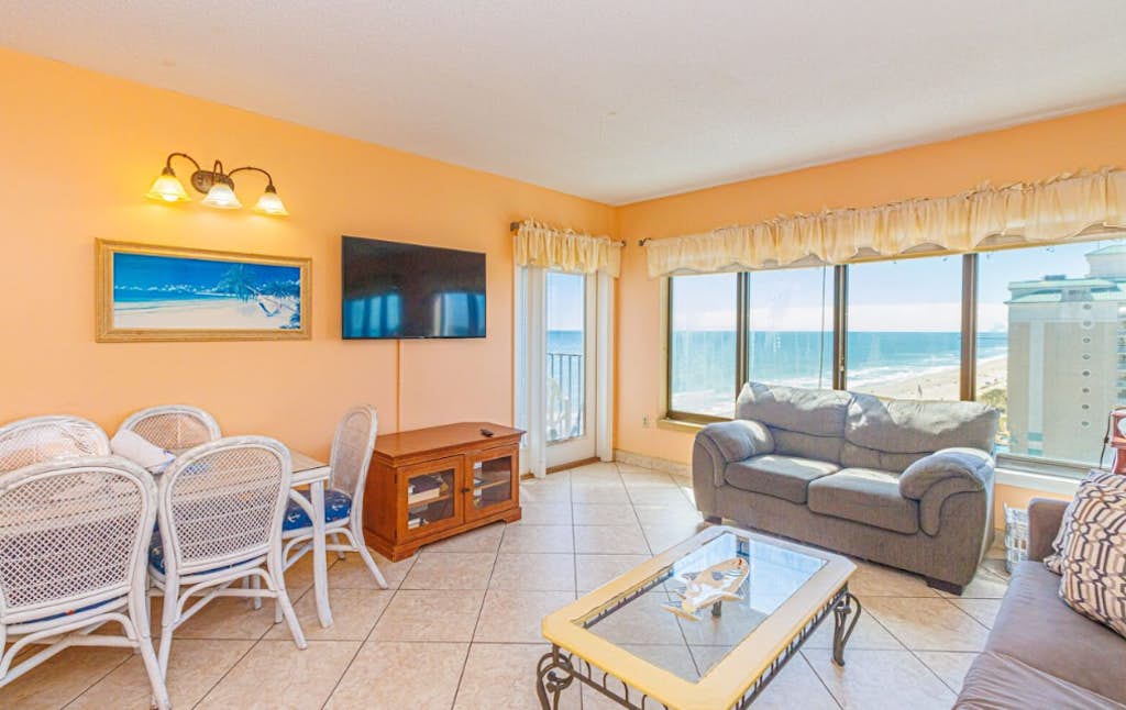 The search for your next vacation stops here! Check out this 10th floor, ocean view, 1-bedroom apartment located at the Palace Resort in Myrtle Beach, SC. The condo is fully furnished and the layout will accommodate 4 guests.