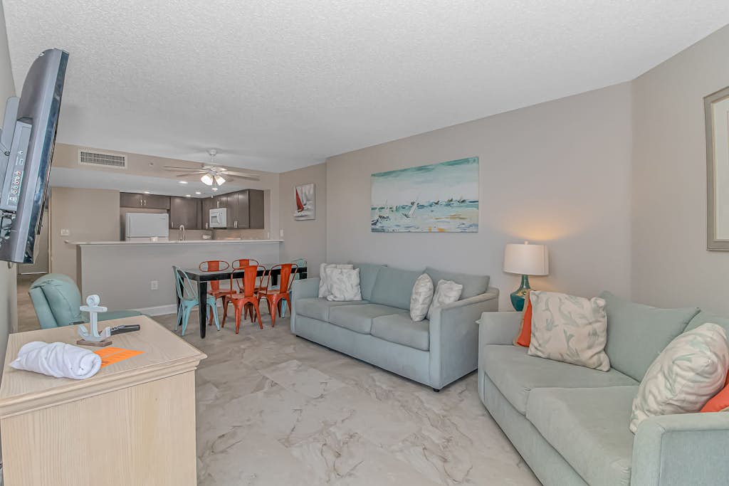 If you are looking for your next vacation spot in Myrtle Beach, SC, the search ends here! You will be blown away by this spacious, 3 bedroom, 2 bathroom, apartment located at the highly sought-after complex of Sand Dunes Resort in Myrtle Beach, SC. As of April 2024, this ocean view property has undergone some luxurious updates, and we could not be more excited to share them with you! All new flooring was installed, new cabinets in the kitchen as well as granite countertops in the kitchen, and the unit has a fresh coat of paint throughout! This condo will comfortably accommodate a total of 12 guests!