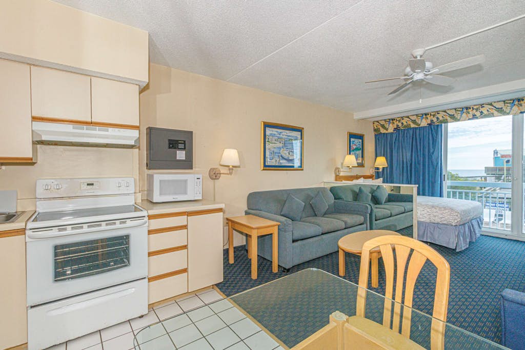 Immerse yourself in the ultimate oceanfront escape at the iconic Yachtsman Resort, South Tower, where the endless Atlantic stretches before you and the gentle rhythm of the waves sets the tone for a peaceful retreat. Situated on the fourth floor, this bright and inviting studio puts you just steps from the vibrant Myrtle Beach Boardwalk and the famous 14th Avenue Pier. With sweeping coastal vistas, an open and airy layout, and a prime beachfront location, this charming condo is the perfect place to relax, soak up the sun, and enjoy all the excitement and charm that Myrtle Beach has to offer.

RENOVATIONS ARE BEING DONE IN SOME UNITS AT THE RESORT!!! WORK WILL BE PERFORMED FROM 9AM-5PM DURING YOUR STAY!!