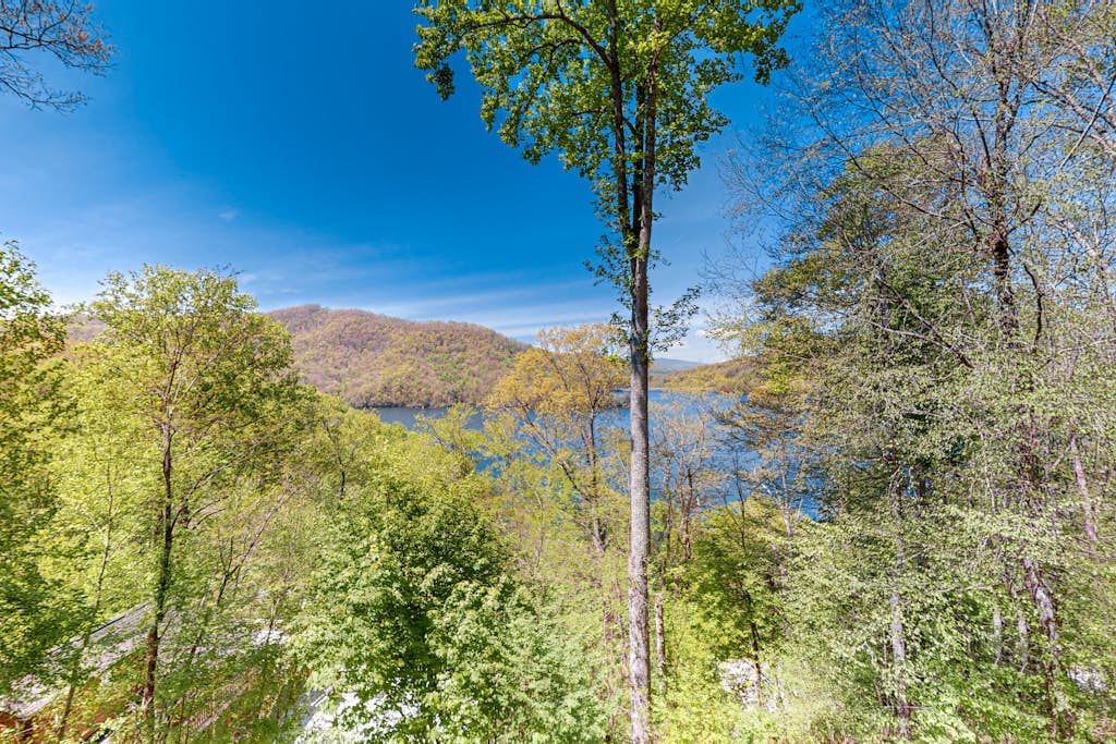 Lake & mountain view home with decks, & fireplaces - dog-friendly