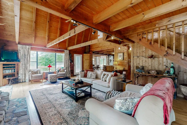 Secluded & spacious lake-view home with huge primary suite & amazing location